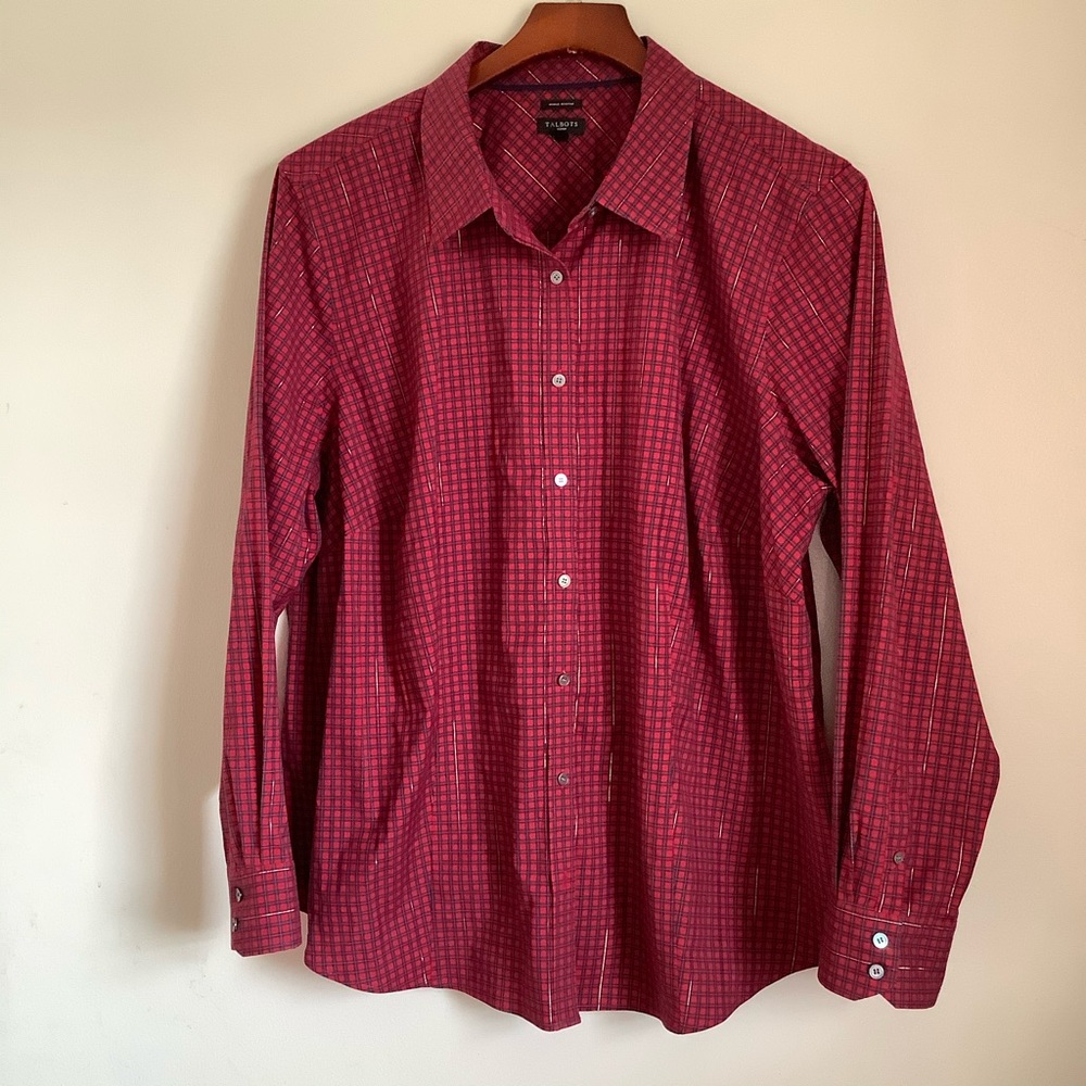 Talbots Plus Size 18W Plaid Wrinkle Resistant 18W